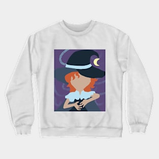 Illustrated Teen Witch T-Shirt with Background Crewneck Sweatshirt